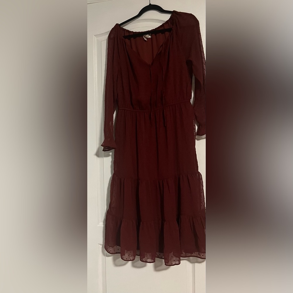 H&M maroon midi dress